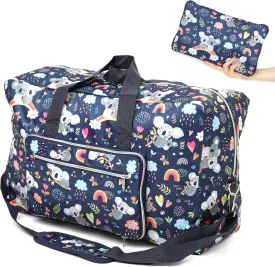22" Foldable Large Travel Duffel Duffle Bag Sports Gym Tote Bag For Women Overnight Carryon Weekend Bag Shoulder Bag Water Resistant