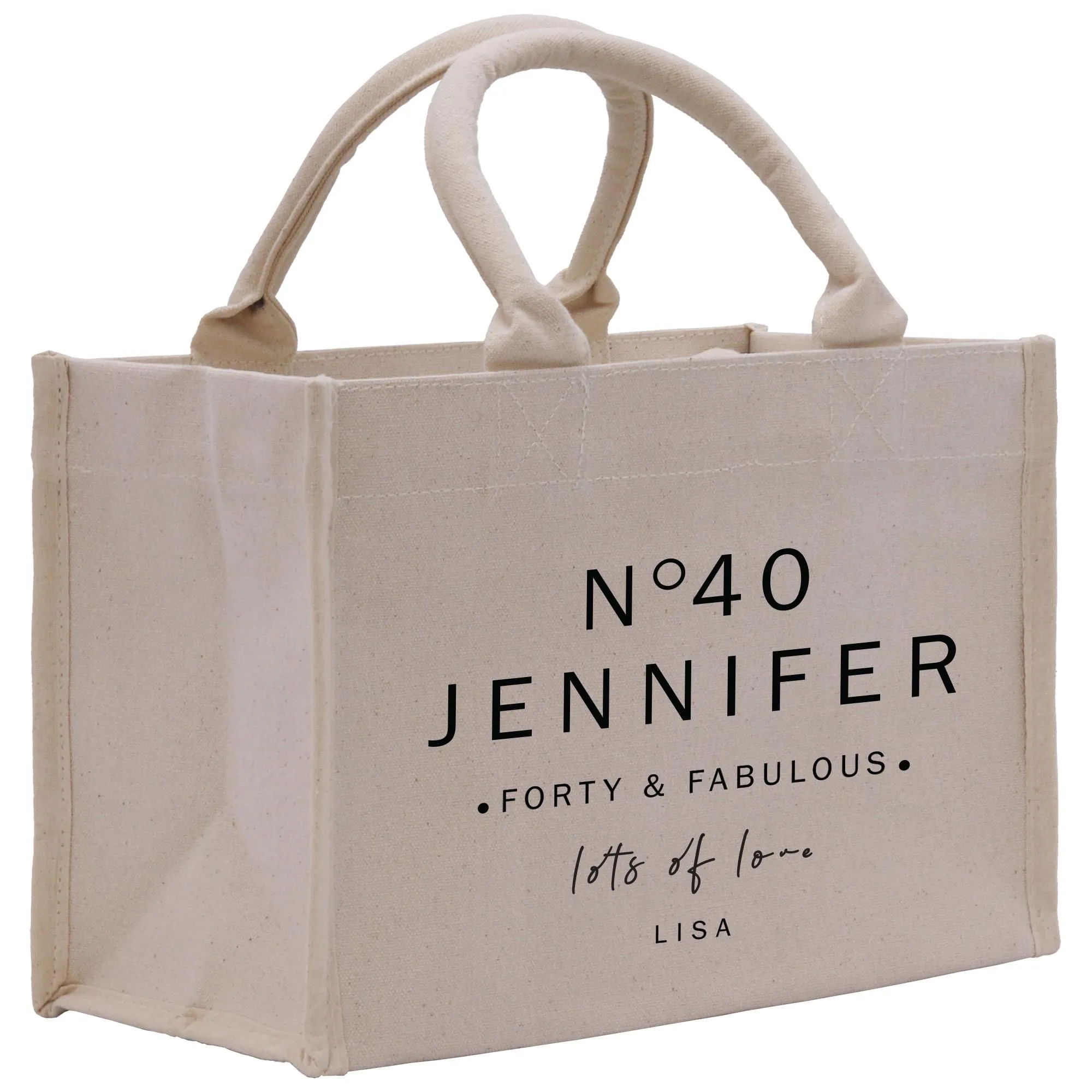 40 Forty and Fabulous 40th Age Birthday Cotton Canvas Tote Bag 40th Birthday Gift For Women 40th Birthday Celebration Party Gift (BDT1018)