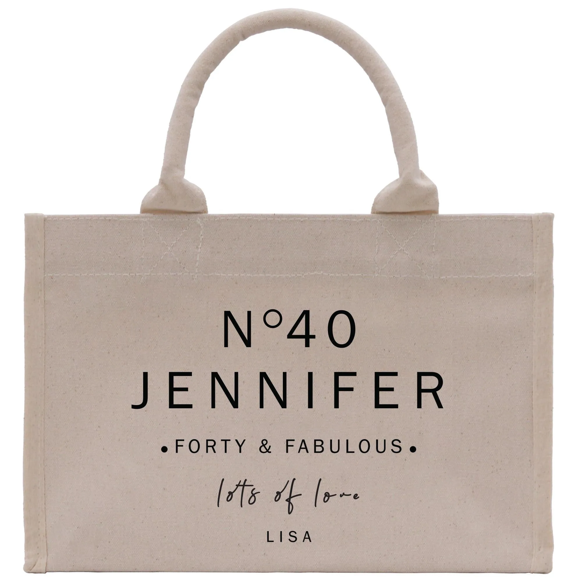 40 Forty and Fabulous 40th Age Birthday Cotton Canvas Tote Bag 40th Birthday Gift For Women 40th Birthday Celebration Party Gift (BDT1018)