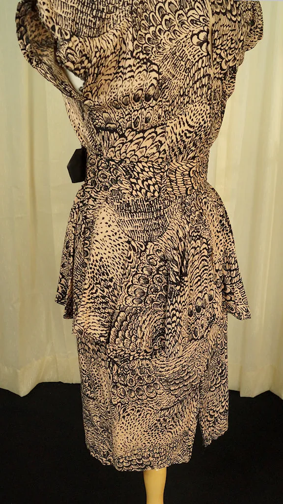 80s does 40s Wild Peplum Dress