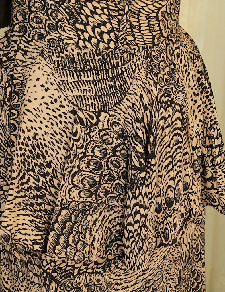 80s does 40s Wild Peplum Dress