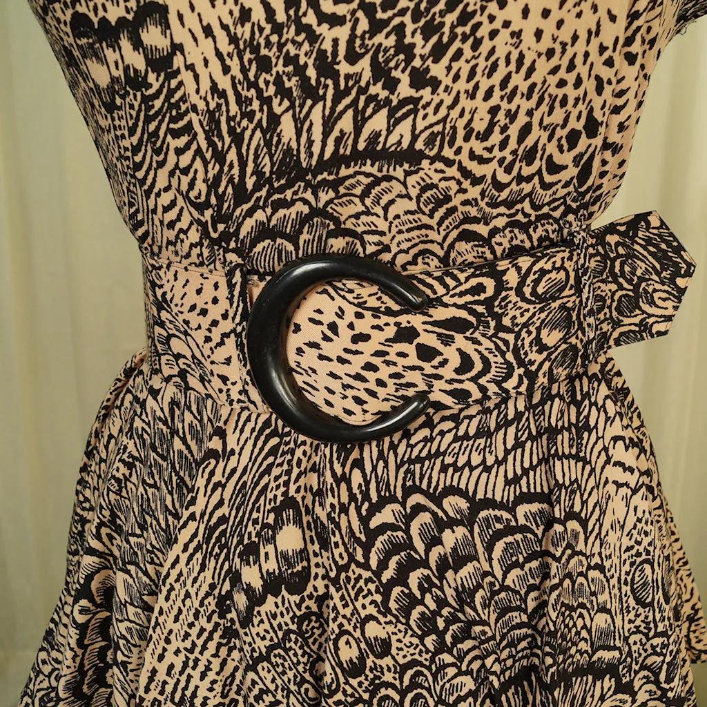 80s does 40s Wild Peplum Dress