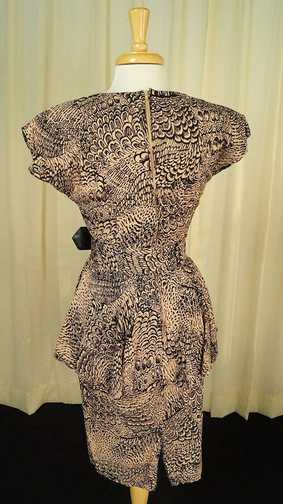 80s does 40s Wild Peplum Dress
