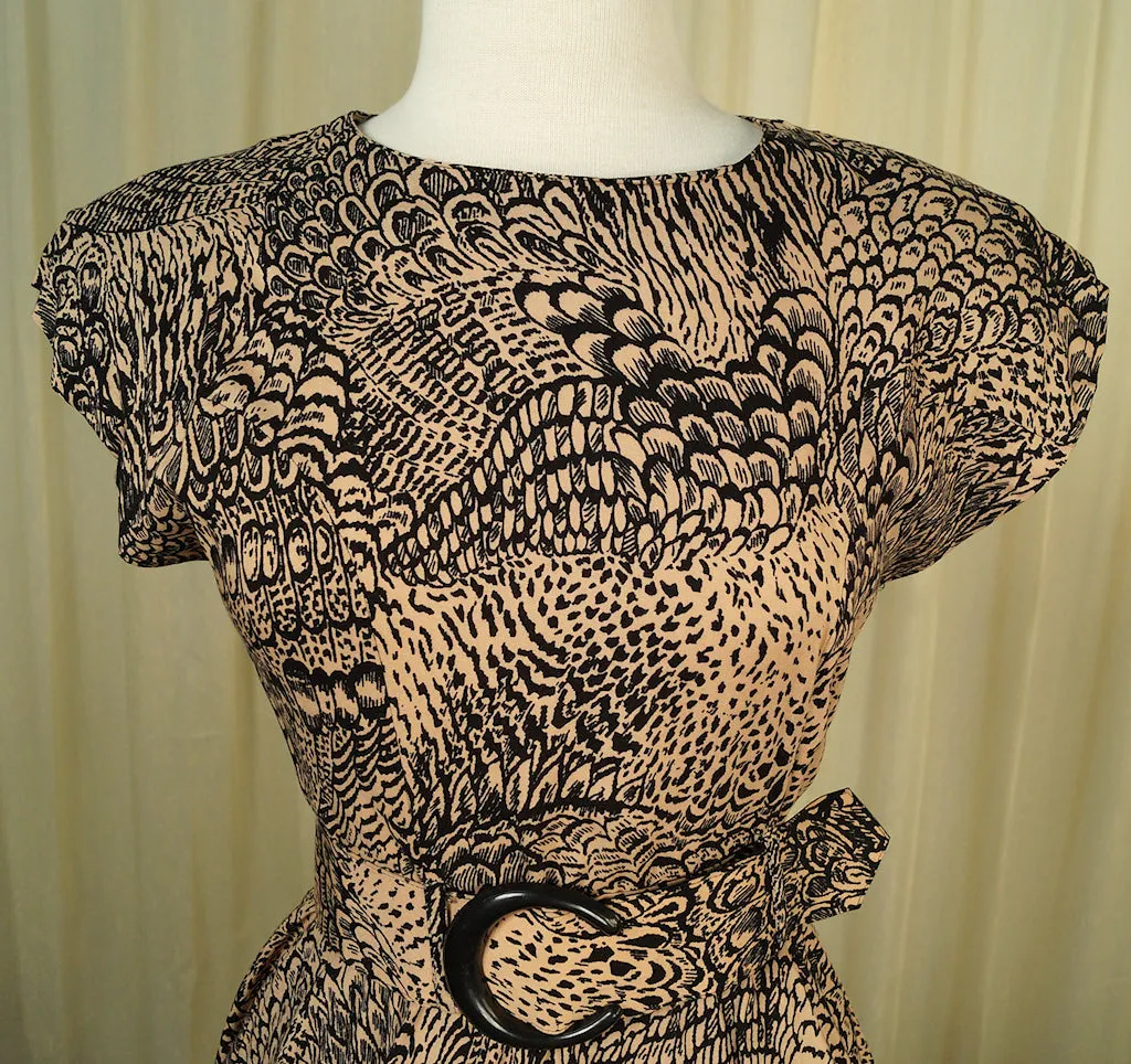 80s does 40s Wild Peplum Dress