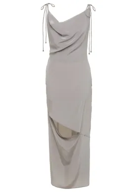 Alice Cowl Neck Cut-Out Silk Dress