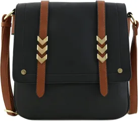 ALYSSA Double Compartment Large Flapover Crossbody Bag