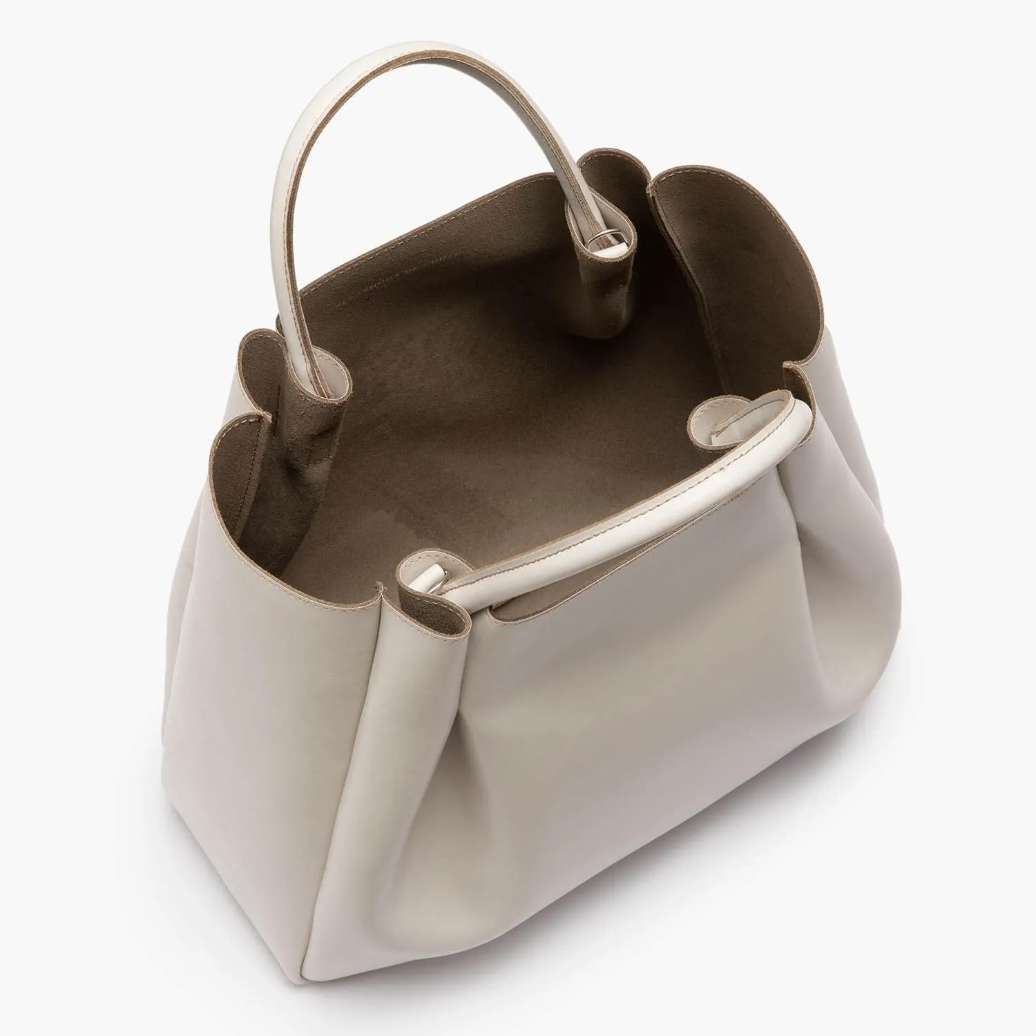 Amalfi Large Leather Tote Bag - Cream