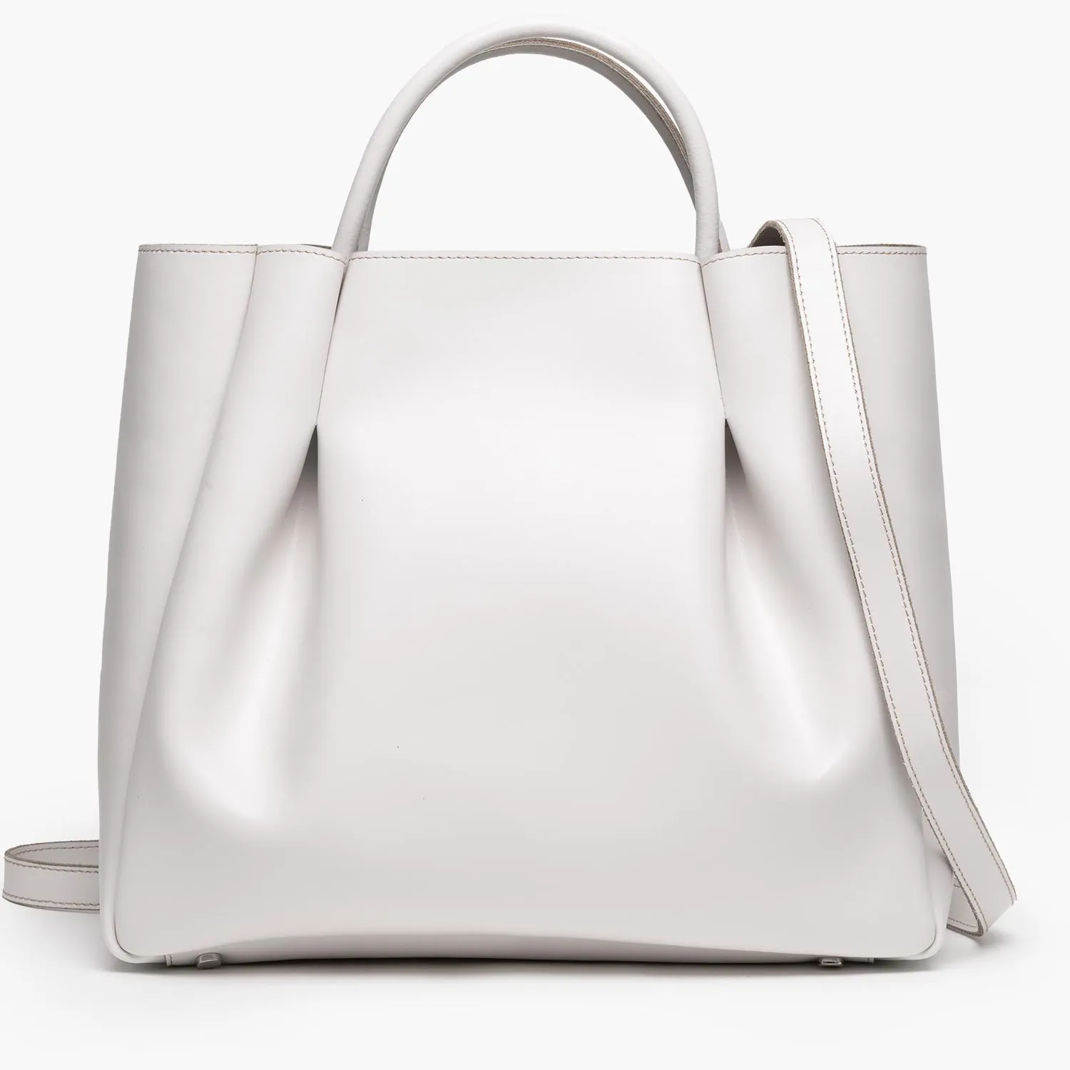 Amalfi Large Leather Tote Bag - Cream