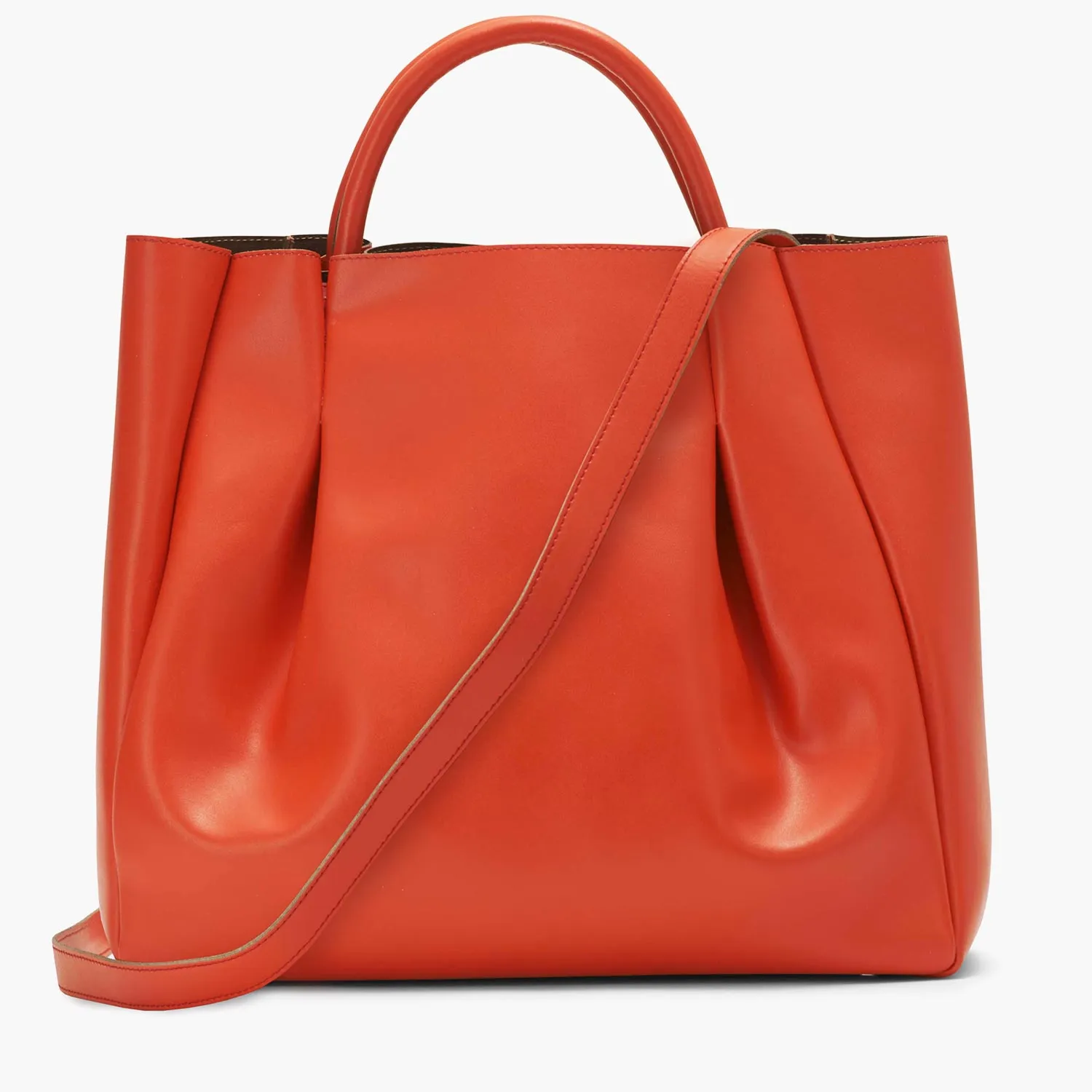 Amalfi Large Leather Tote Bag - Orange