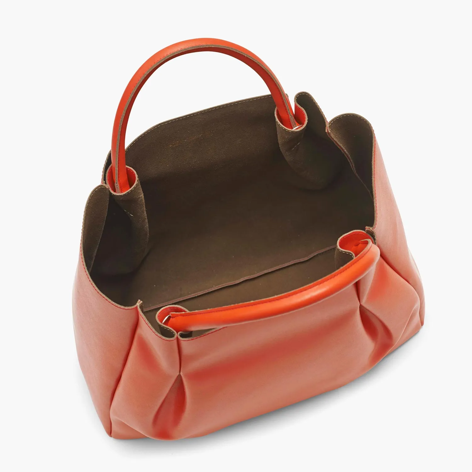 Amalfi Large Leather Tote Bag - Orange