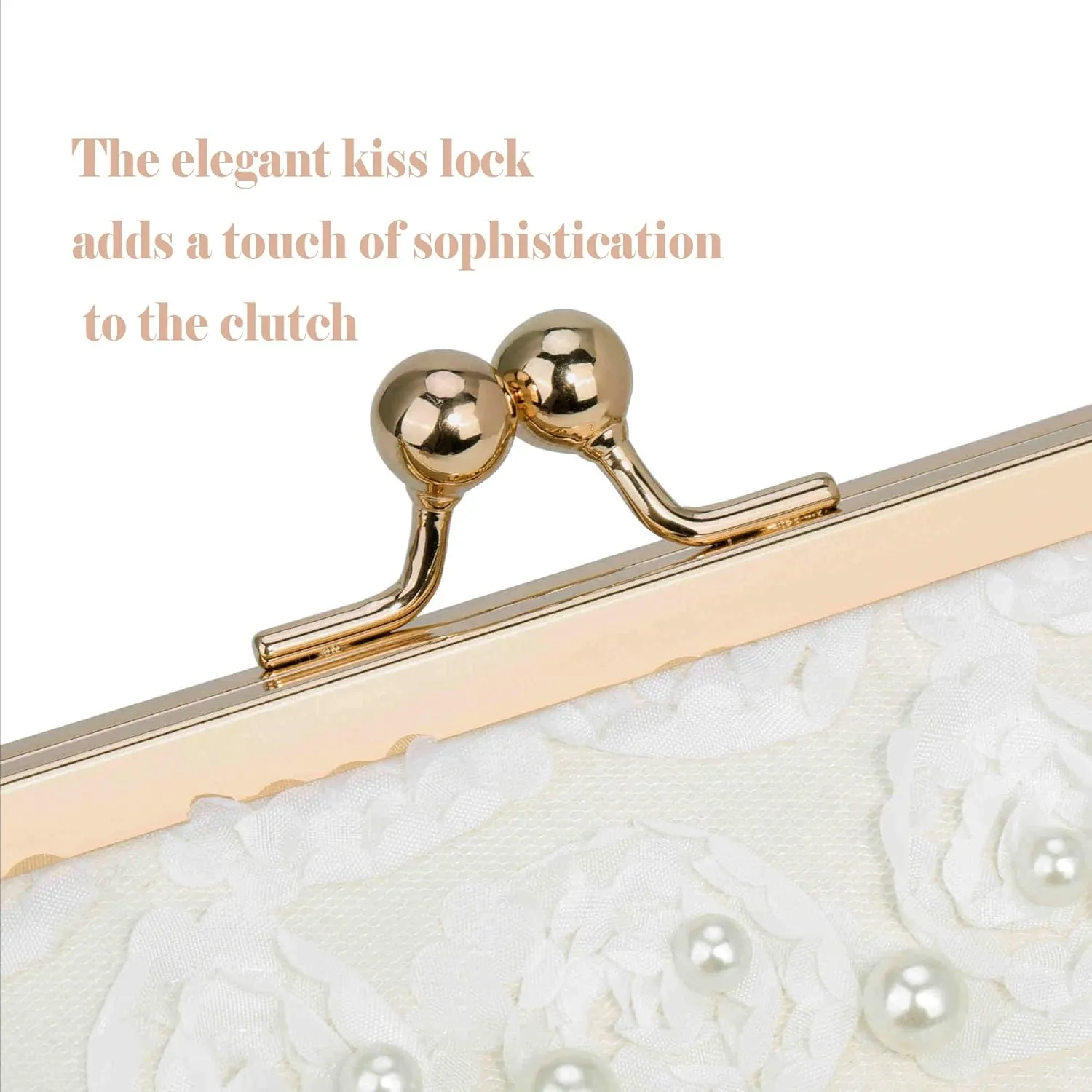 Ayliss Pearl Clutch Purses for Women Wedding Bridal Evening Small Clutch Crossbody Handbag Full Beaded Parites Prom