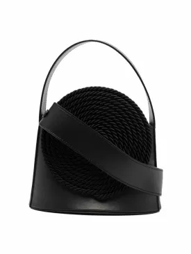 Black leather and rope handbag