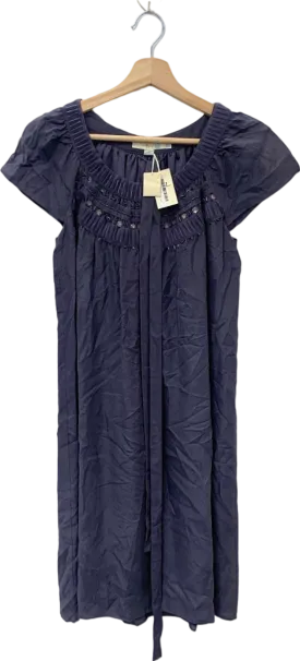 Boden Navy Beaded Silk Dress UK 14