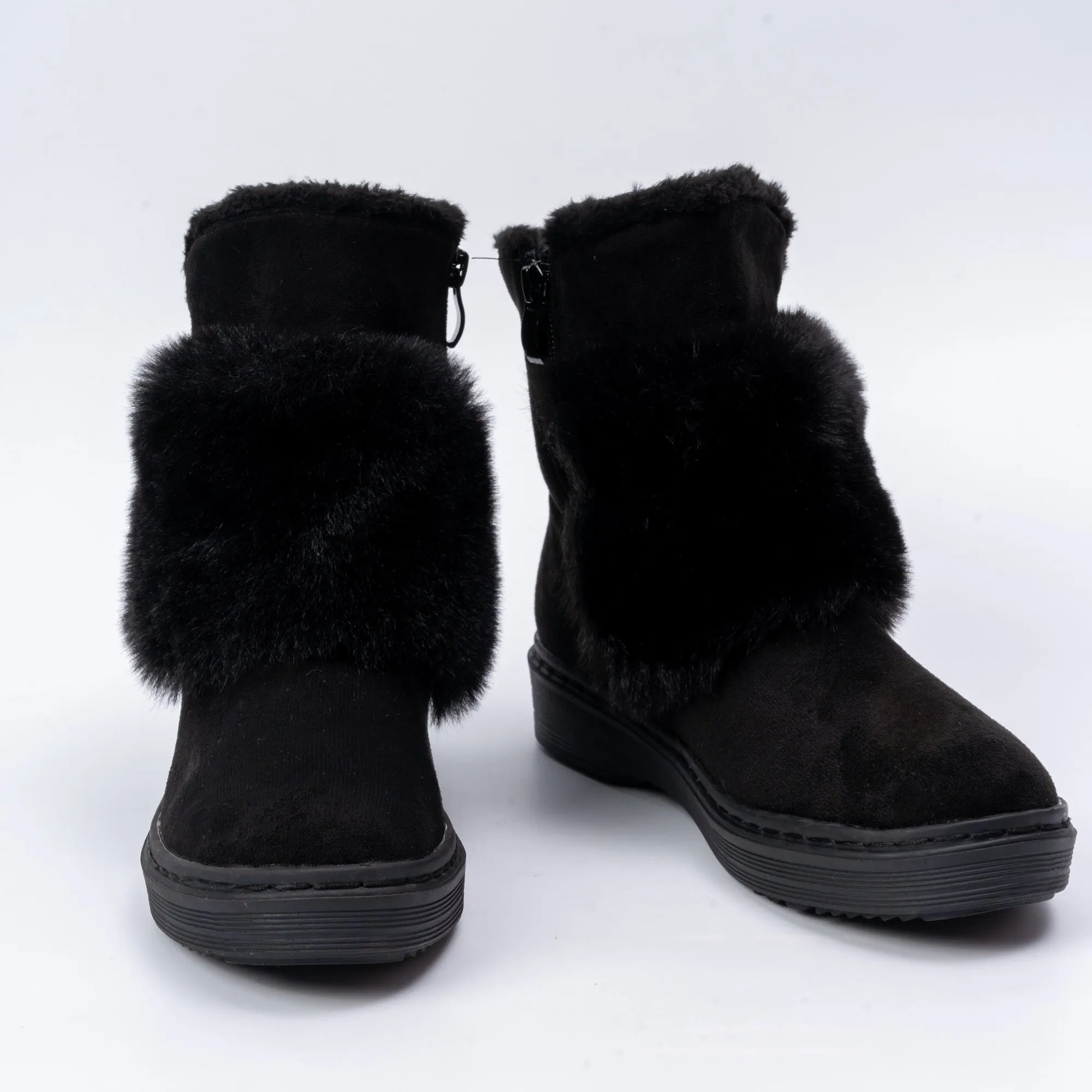 Brazilian Bliss - Black Faux Fur Boots