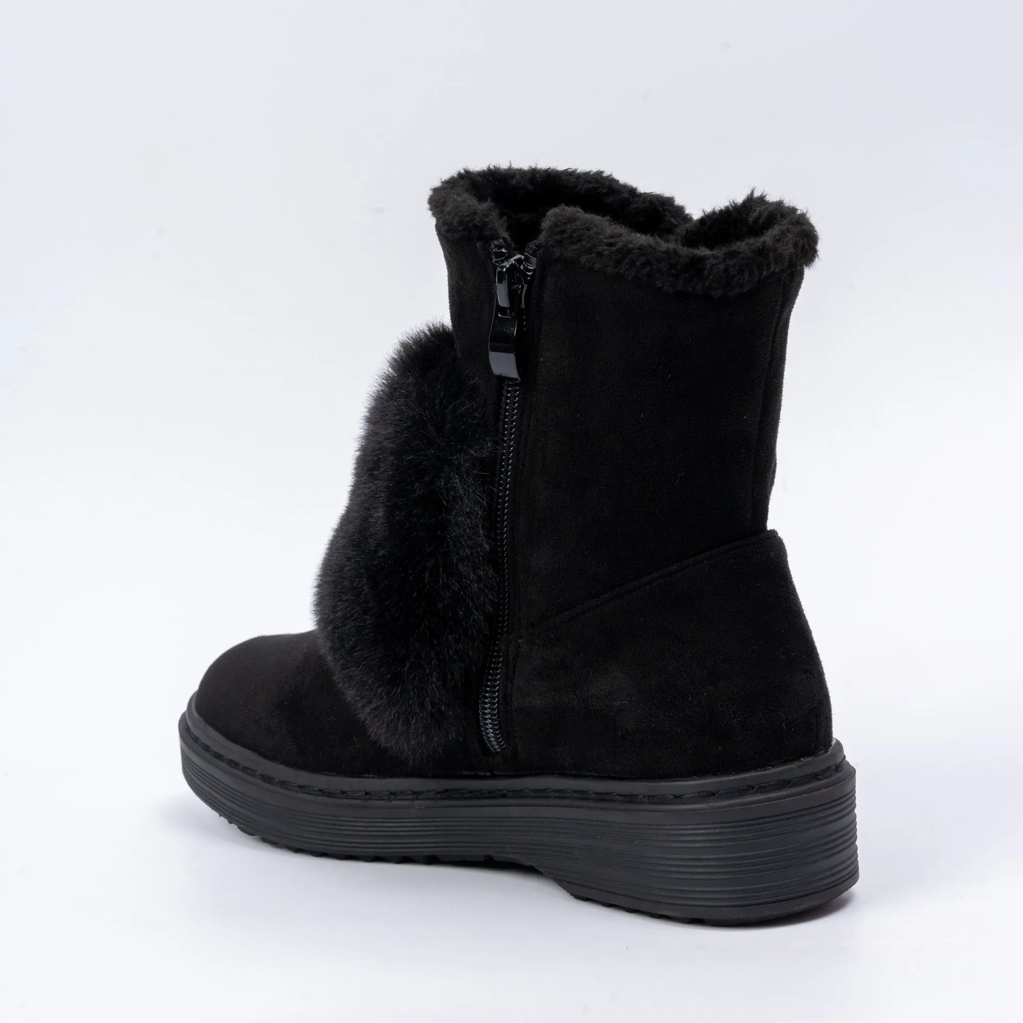 Brazilian Bliss - Black Faux Fur Boots
