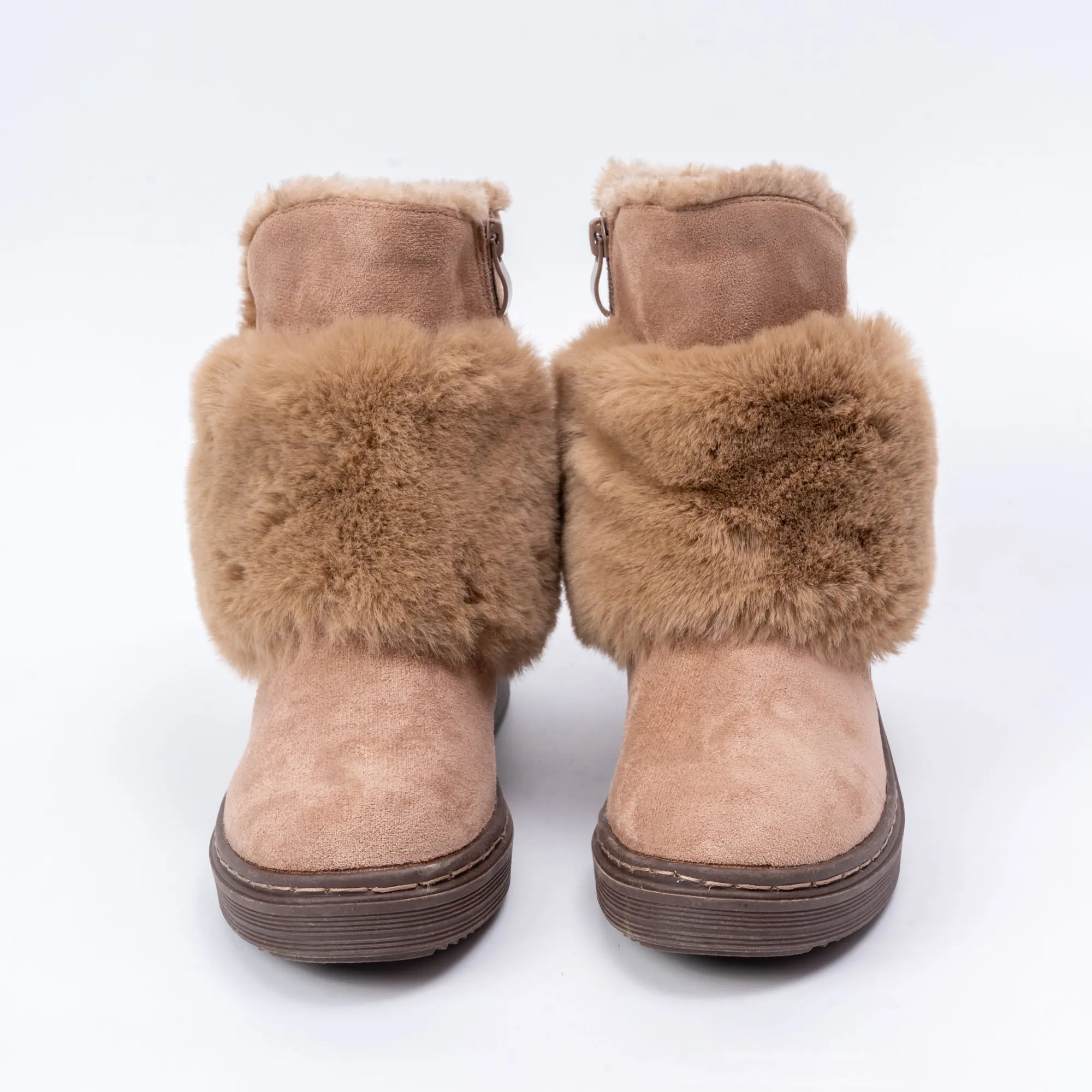 Brazilian Bliss - Khaki Faux Fur Boots