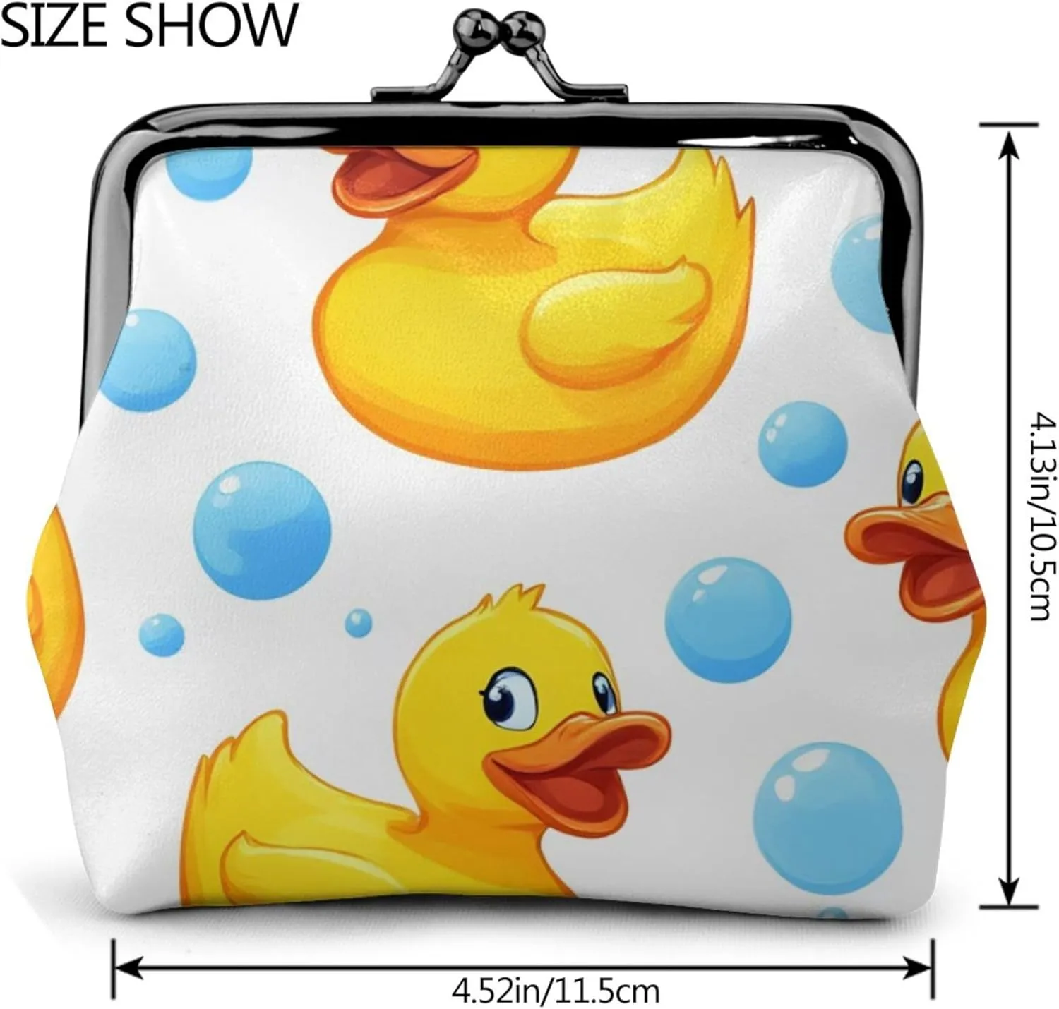 Buckle Coin Purse (Cute Funny cartoon Yellow Rubber Ducks Bubbles (4))