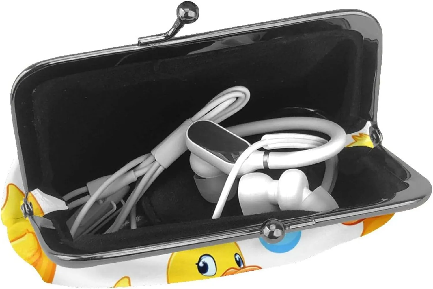 Buckle Coin Purse (Cute Funny cartoon Yellow Rubber Ducks Bubbles (4))