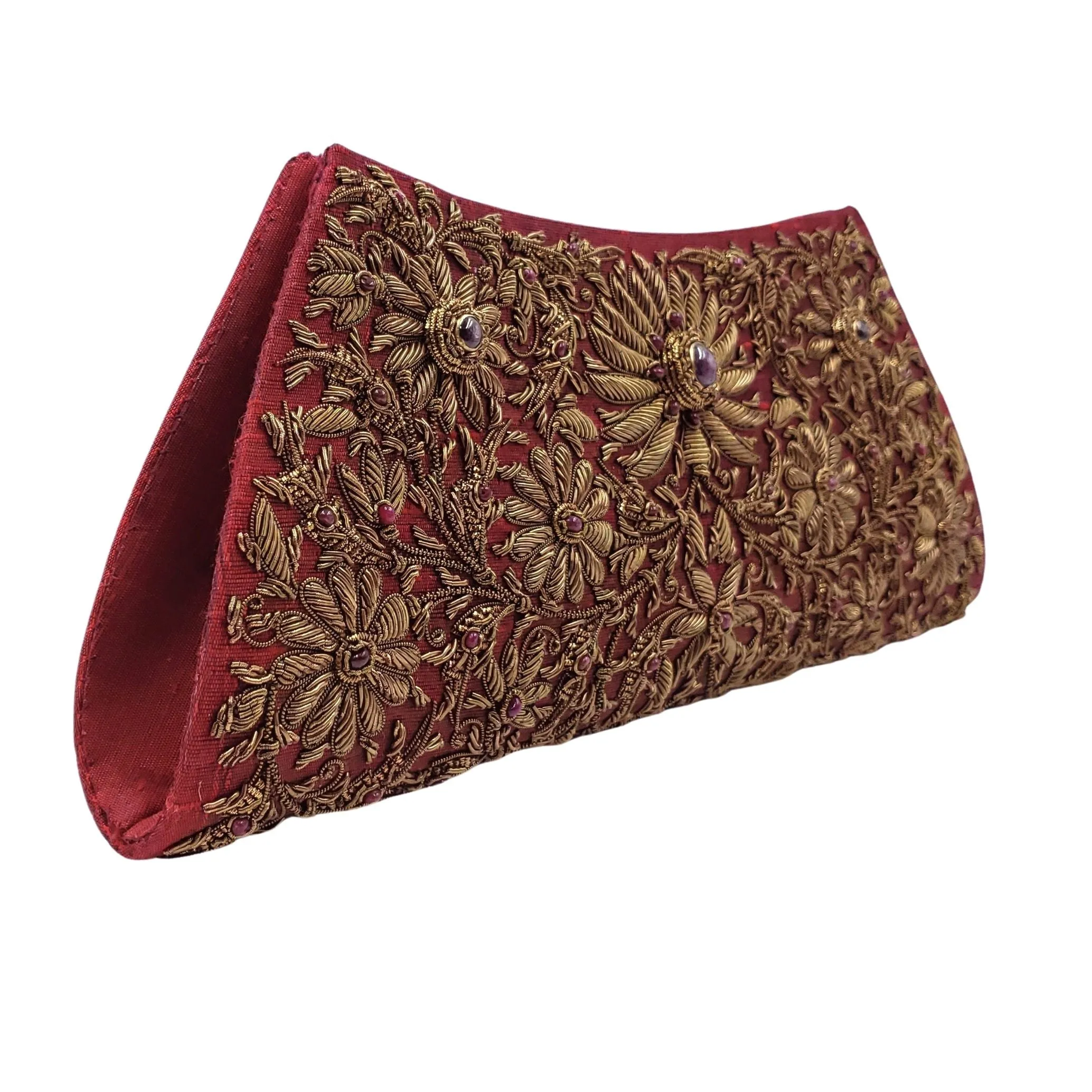 Burgundy Copper Clutch Bag with Star Ruby