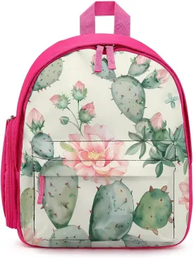 Cactus And Flowers Cute Backpack Daily Casual Daypack Travel Mini Bag with Adjustable Strap Pink-style-44