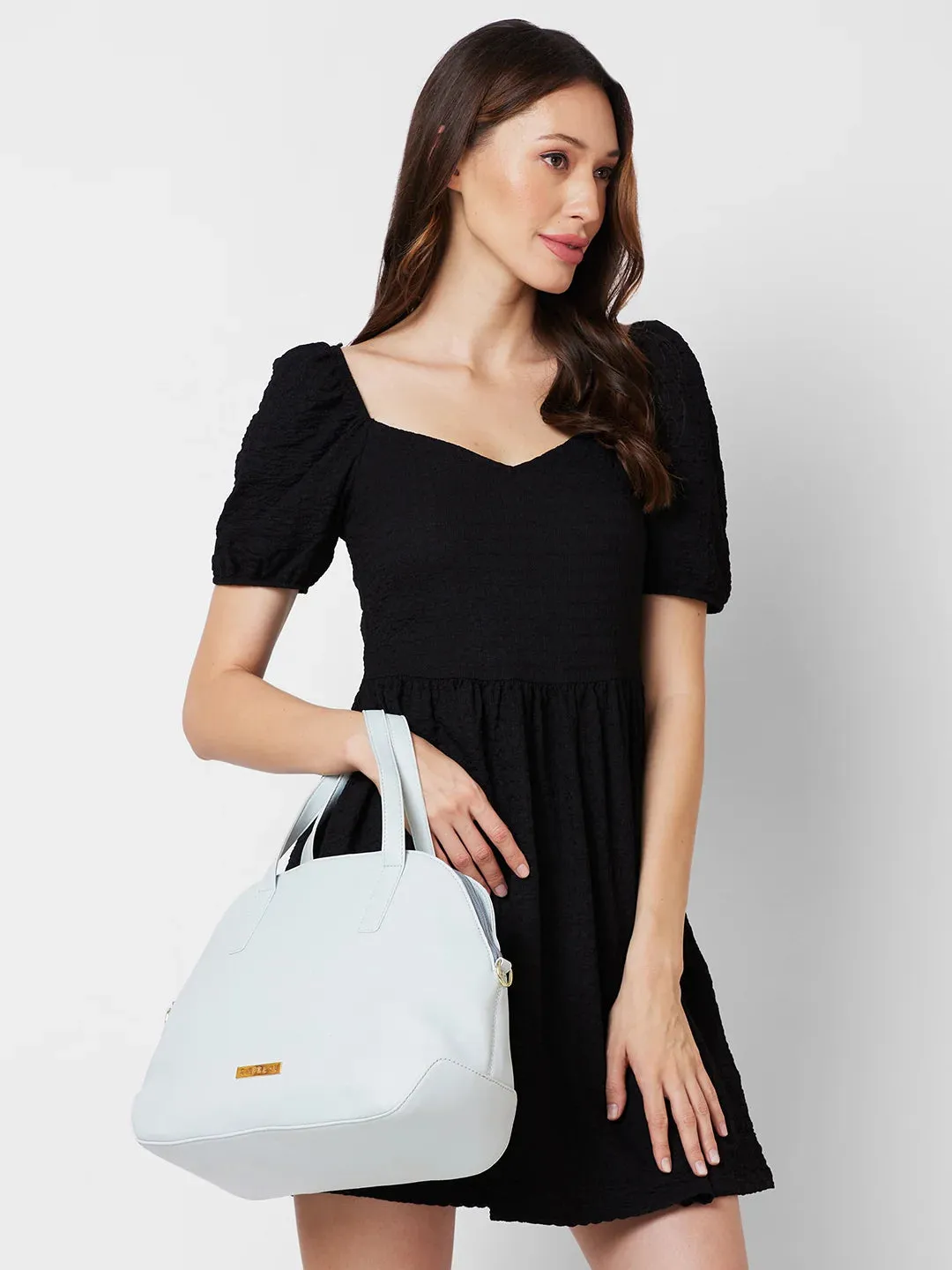 Caprese Jensen Medium Satchel Solid Faux Leather For Women
