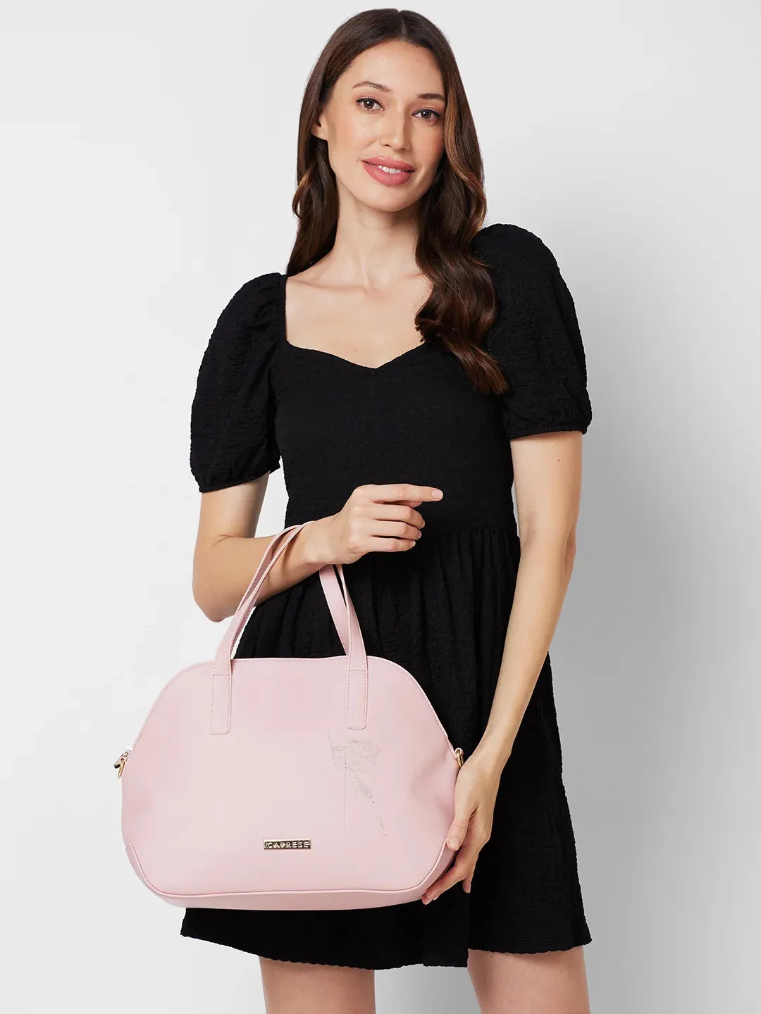 Caprese Jensen Medium Satchel Solid Faux Leather For Women