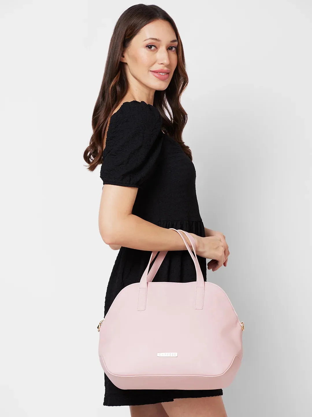 Caprese Jensen Medium Satchel Solid Faux Leather For Women