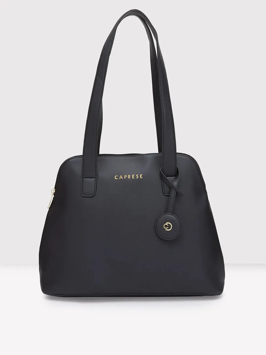 Caprese Jensen Small Satchel Solid Faux Leather For Women Black
