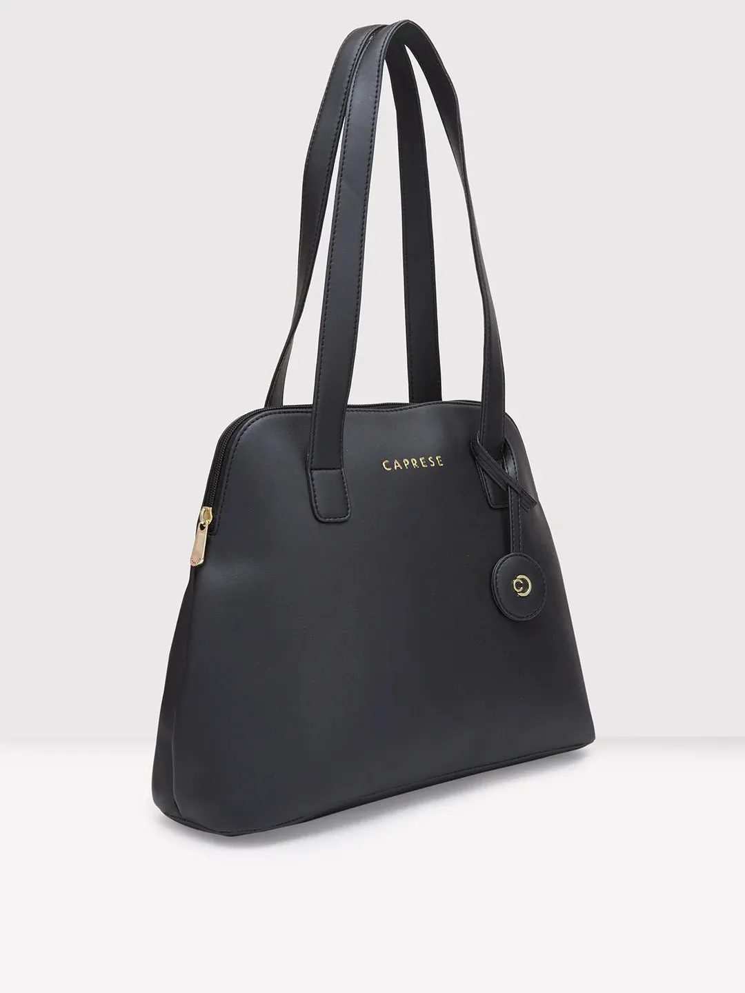 Caprese Jensen Small Satchel Solid Faux Leather For Women Black