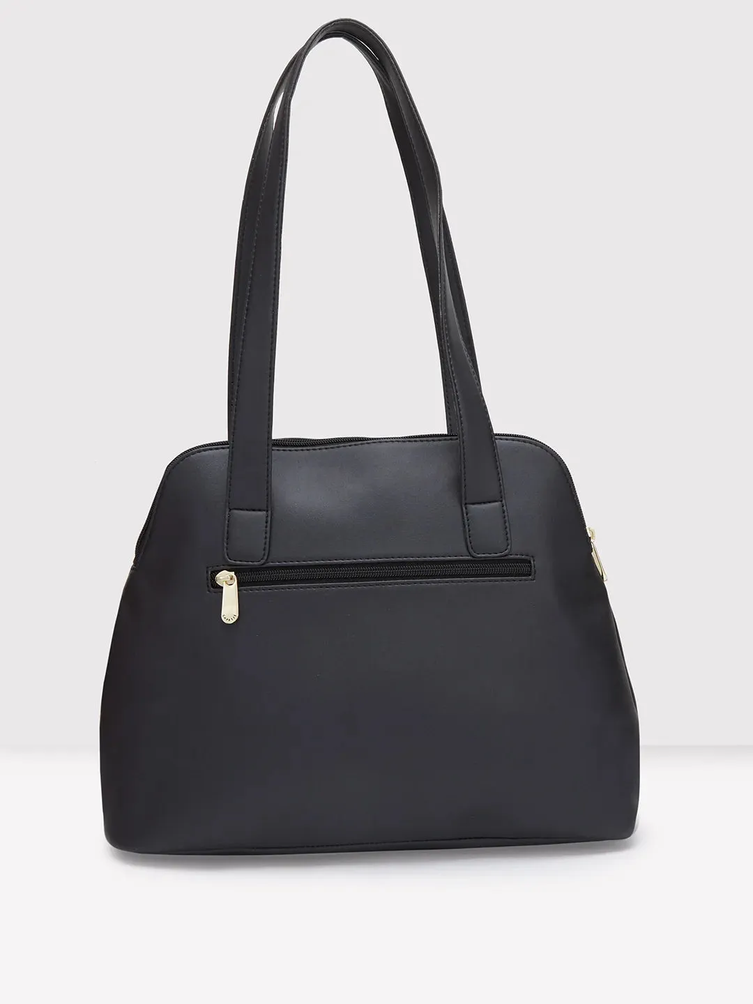 Caprese Jensen Small Satchel Solid Faux Leather For Women Black