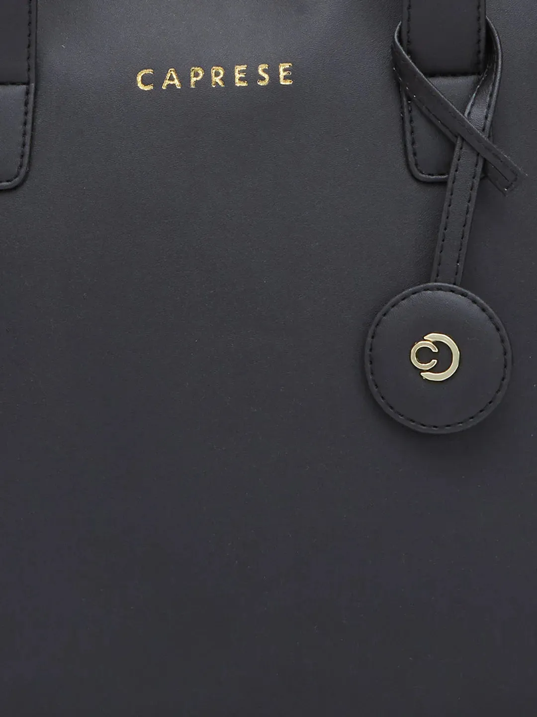 Caprese Jensen Small Satchel Solid Faux Leather For Women Black