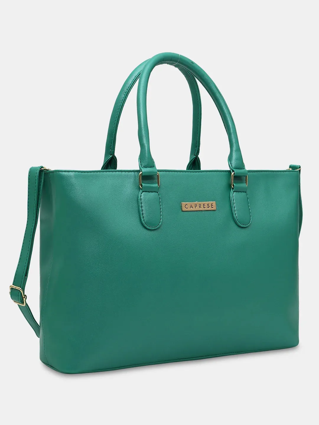 Caprese Juno Medium Satchel Metallic Faux Leather For Women Green