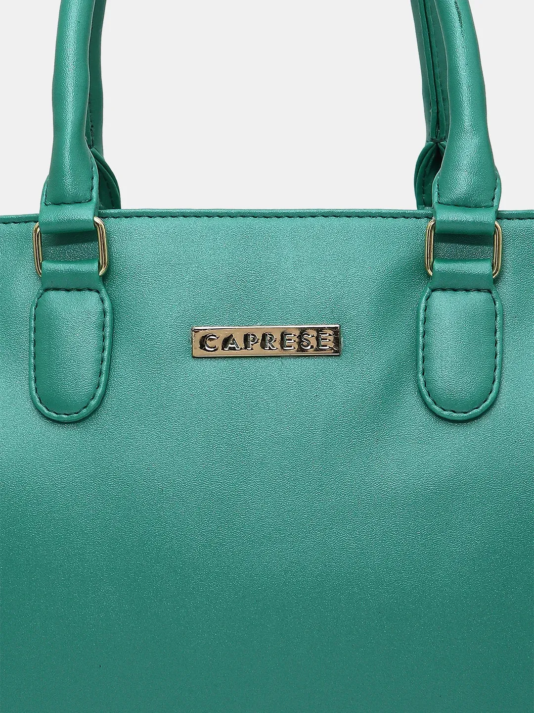 Caprese Juno Medium Satchel Metallic Faux Leather For Women Green