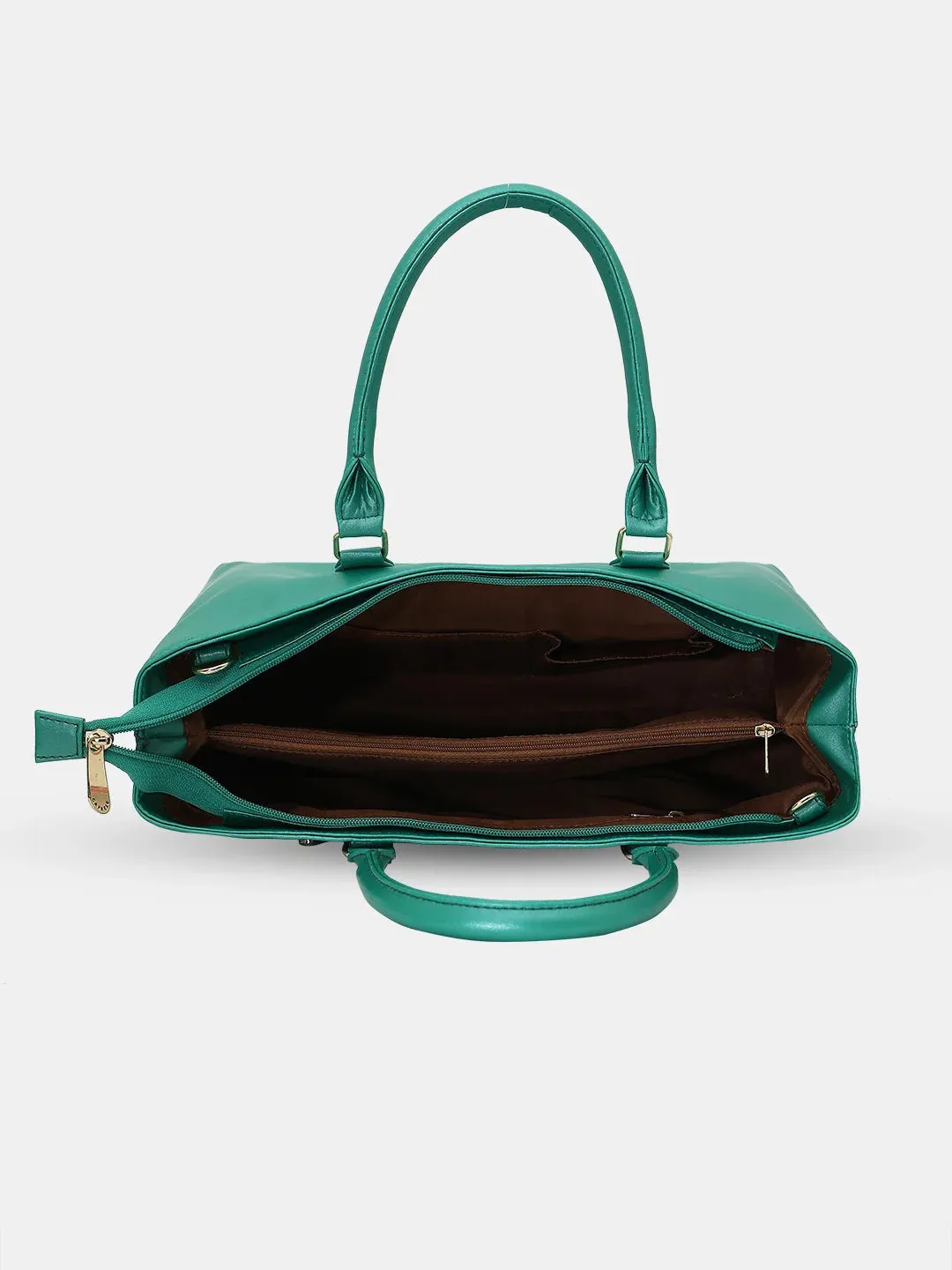 Caprese Juno Medium Satchel Metallic Faux Leather For Women Green