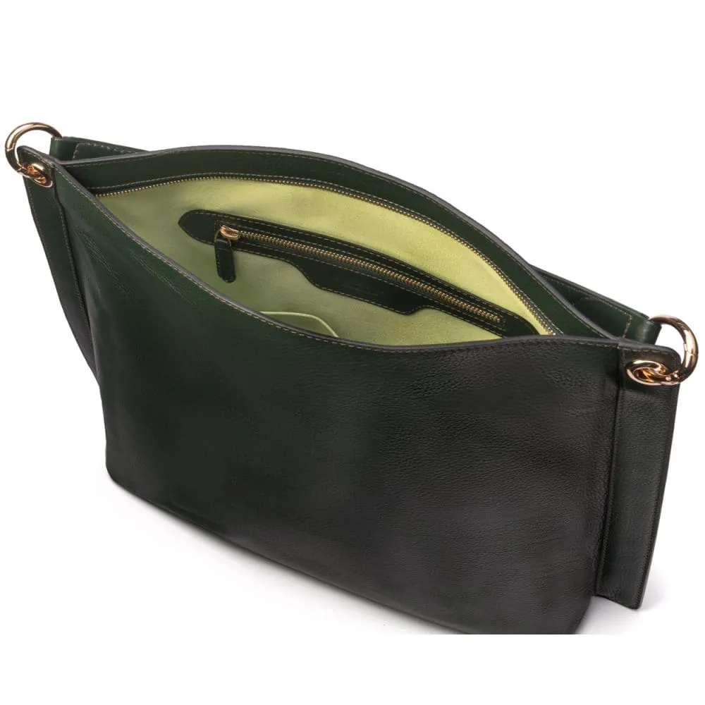 Carol Ann Slouchy Leather Shoulder Bag - Dark Green