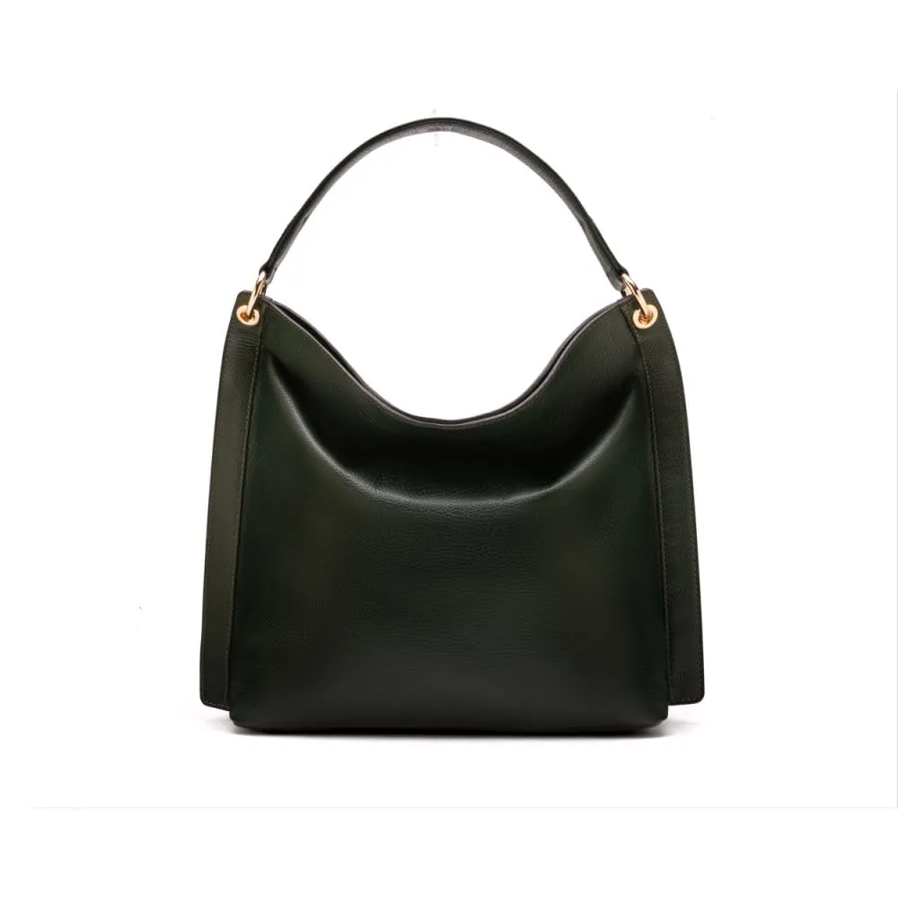 Carol Ann Slouchy Leather Shoulder Bag - Dark Green