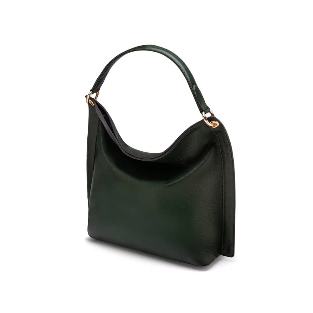 Carol Ann Slouchy Leather Shoulder Bag - Dark Green