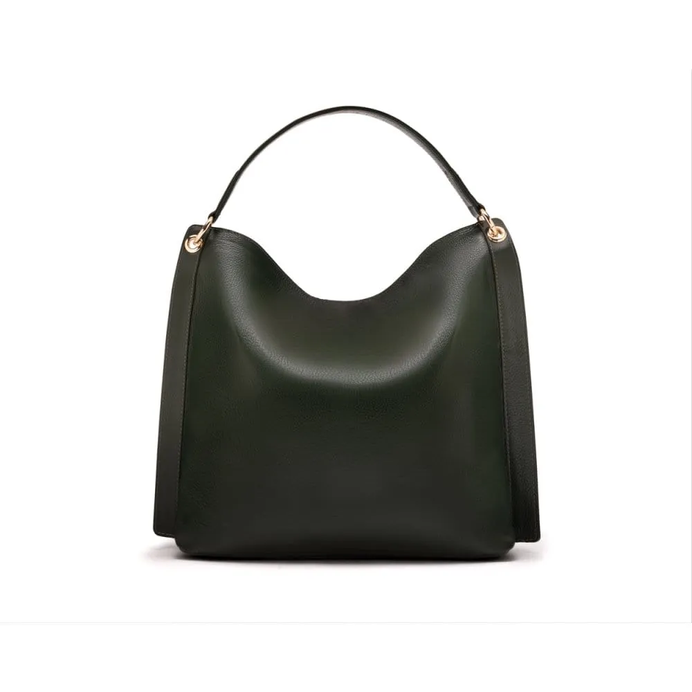 Carol Ann Slouchy Leather Shoulder Bag - Dark Green