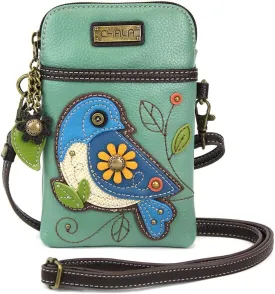 CHALA Cell Phone Crossbody Purse-Women PU Leather/Canvas Multicolor Handbag with Adjustable Strap