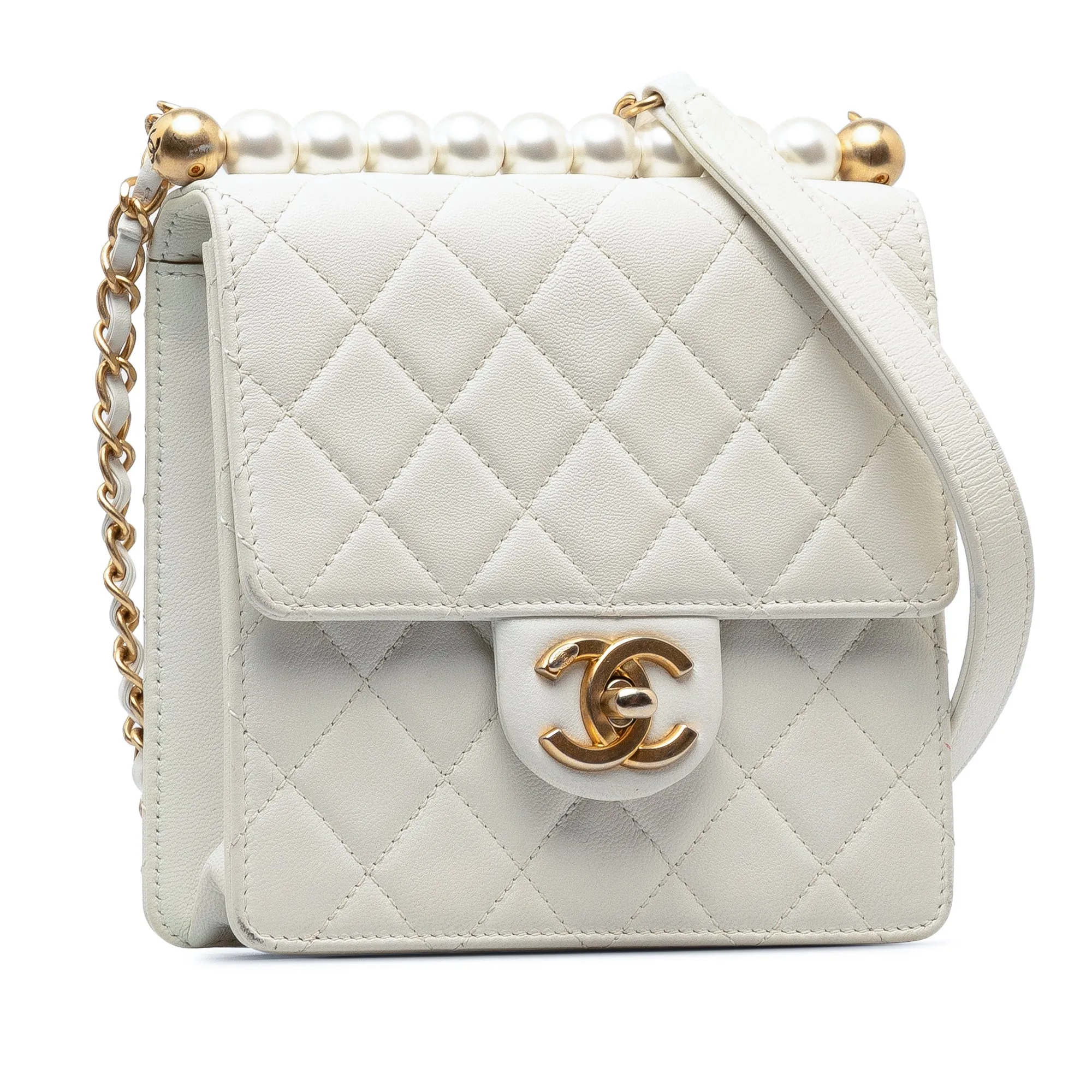 Chanel Small Lambskin Chic Pearls Flap Crossbody Bag