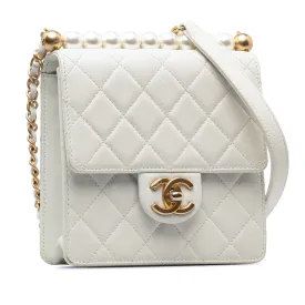 Chanel Small Lambskin Chic Pearls Flap Crossbody Bag