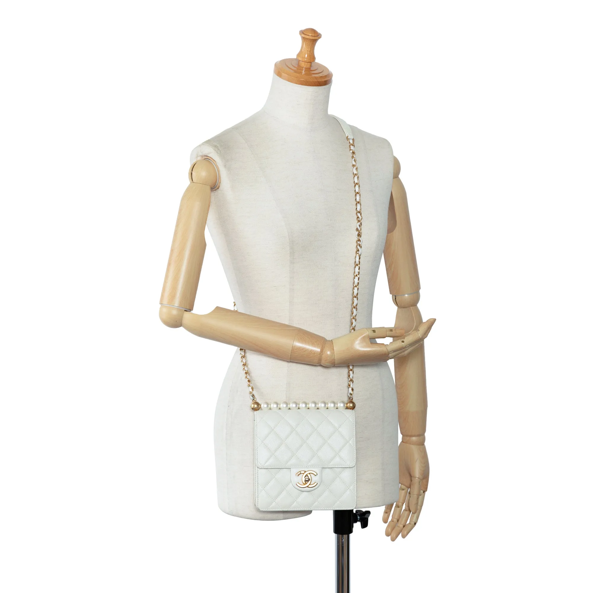 Chanel Small Lambskin Chic Pearls Flap Crossbody Bag