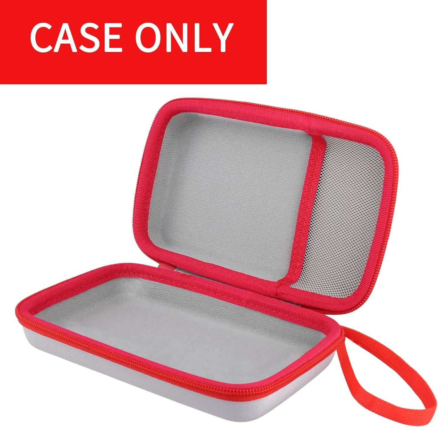 co2CREA Hard Travel Case Compatible with 8BitDo Retro 18 Mechanical Numpad (White Case and Red Zipper)
