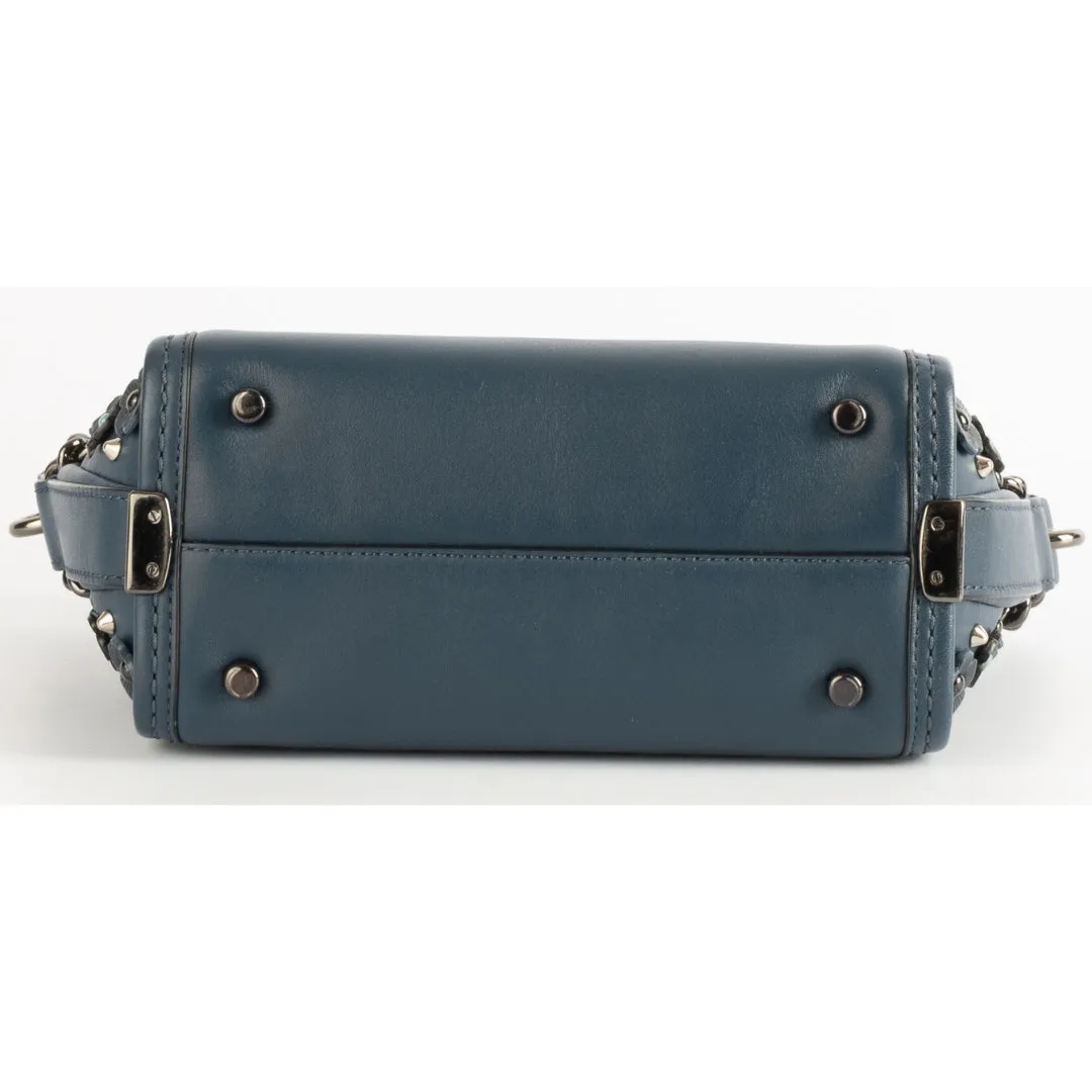Coach Blue Patch Embellished Leather Swagger 27 Carryall Satchel