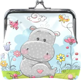 Coin Purse Retro Money Pouch with Kiss-lock Buckle Wallet Bag Card Holder for Women and Girls