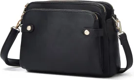 Crossbody Bags for Women Three-Layer Shoulder Bag Vegan Leather Multiple Compartments Handbag Purses Satchel Hobo Clutch 2024