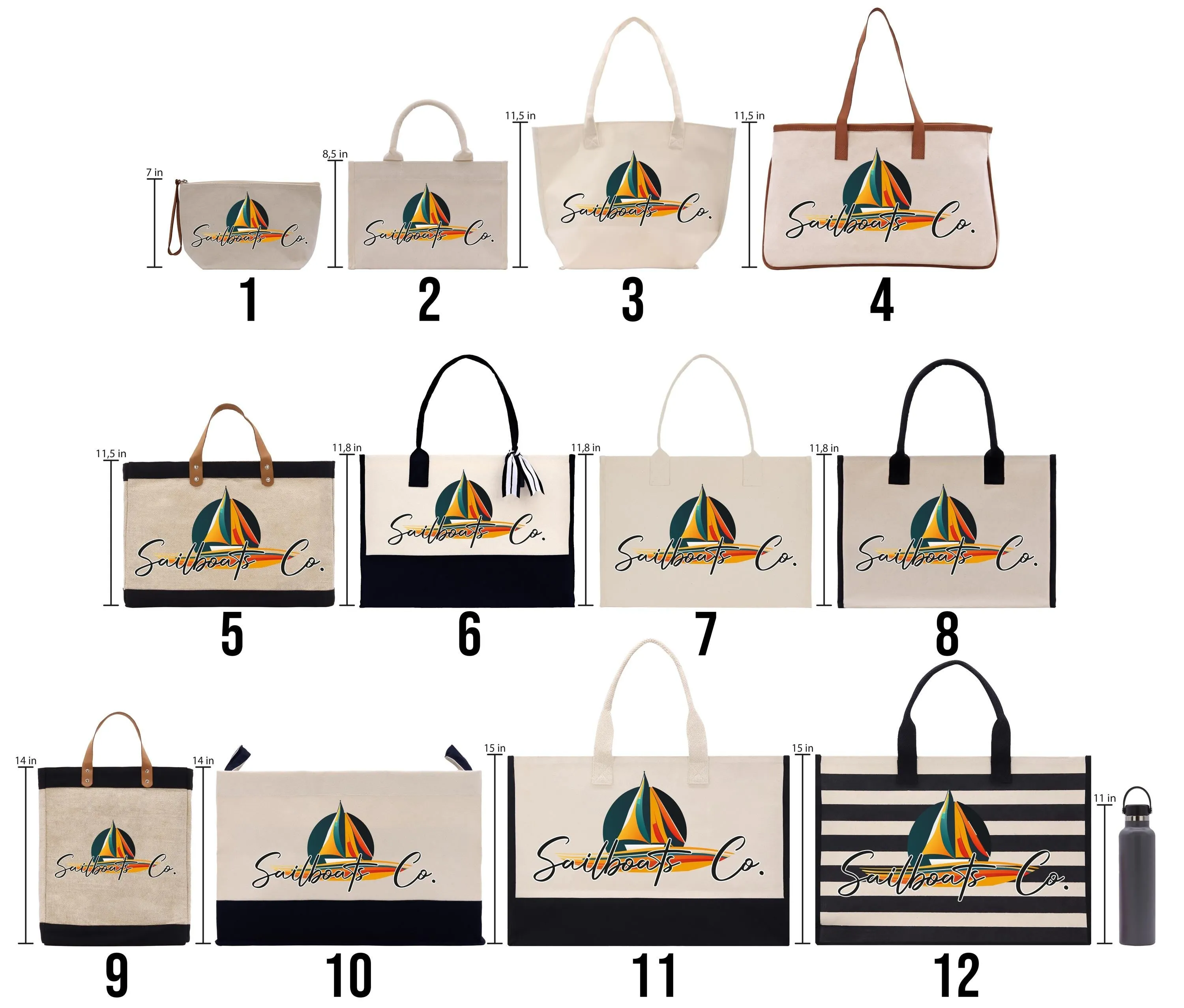 Custom Name Cotton Canvas Tote Bag Personalized Chic Pattern Tote Christmas Gift Bridesmaid Bag Premium Custom Tote Bag (PNTB1004)