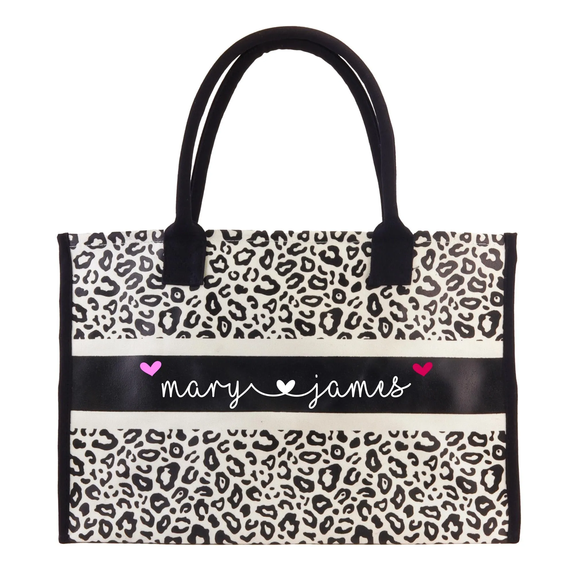 Custom Name Cotton Canvas Tote Bag Personalized Chic Pattern Tote Christmas Gift Bridesmaid Bag Premium Custom Tote Bag (PNTB1004)