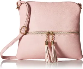DELUXITY Lightweight Medium Crossbody Bag with Tassel