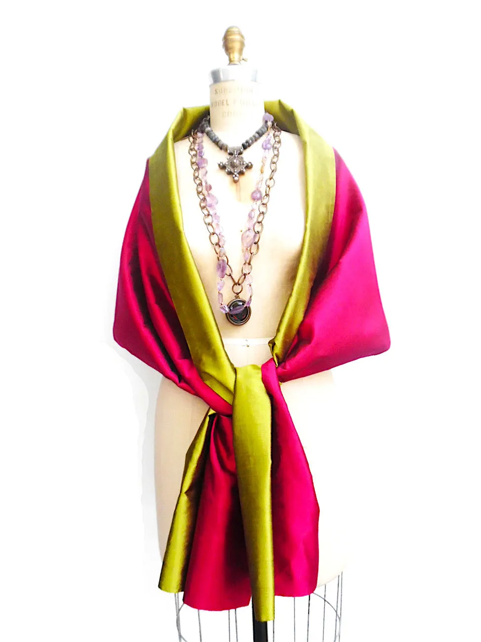 Double Sided Evening Shawl Garnet Combinations